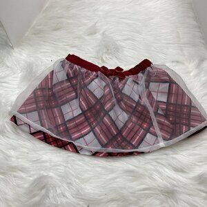 Disney Holiday Plaid Layered Skirt Baby Size 9 Months Bow Christmas